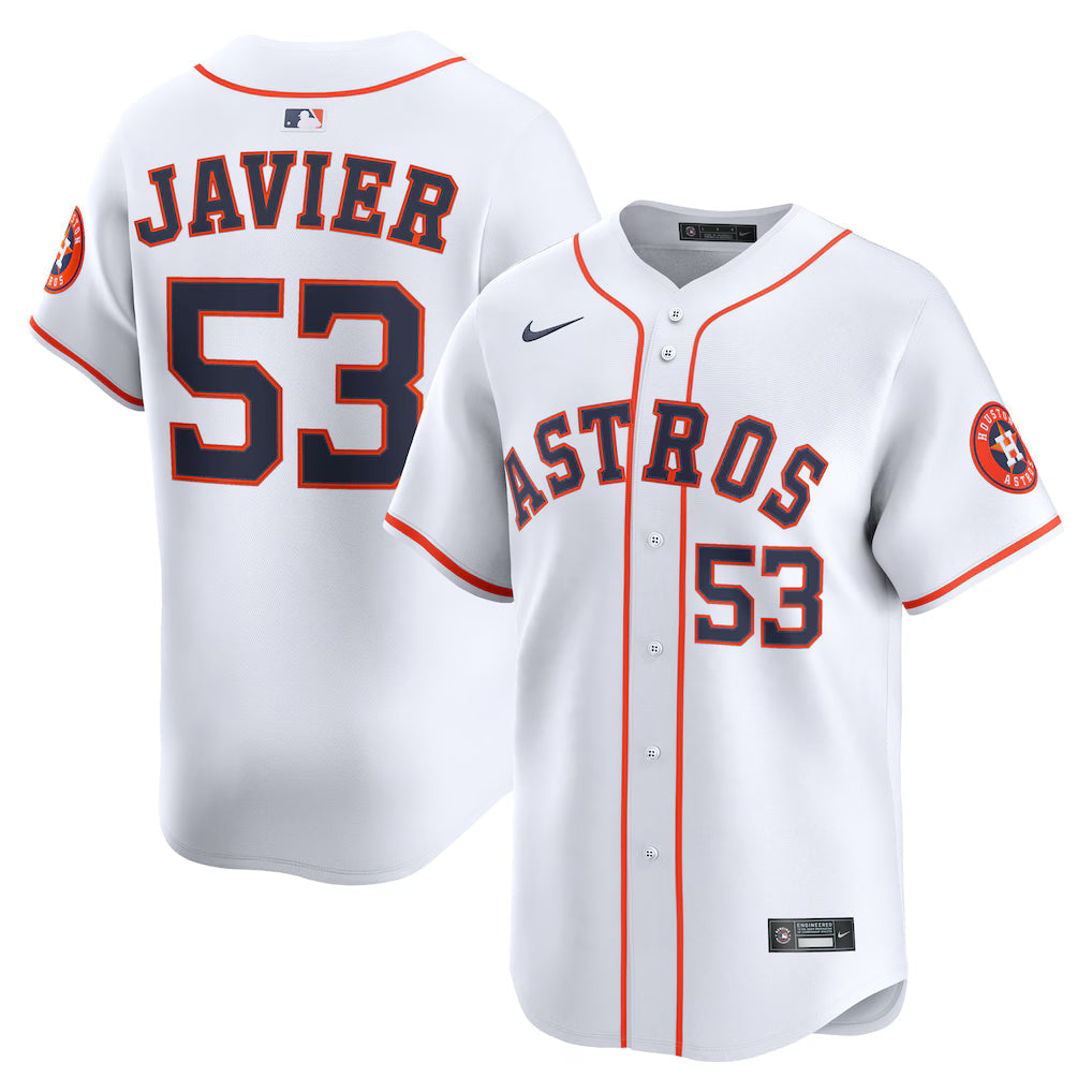 Cristian Javier Houston Astros Home Jersey - White baseball jersey product view 1