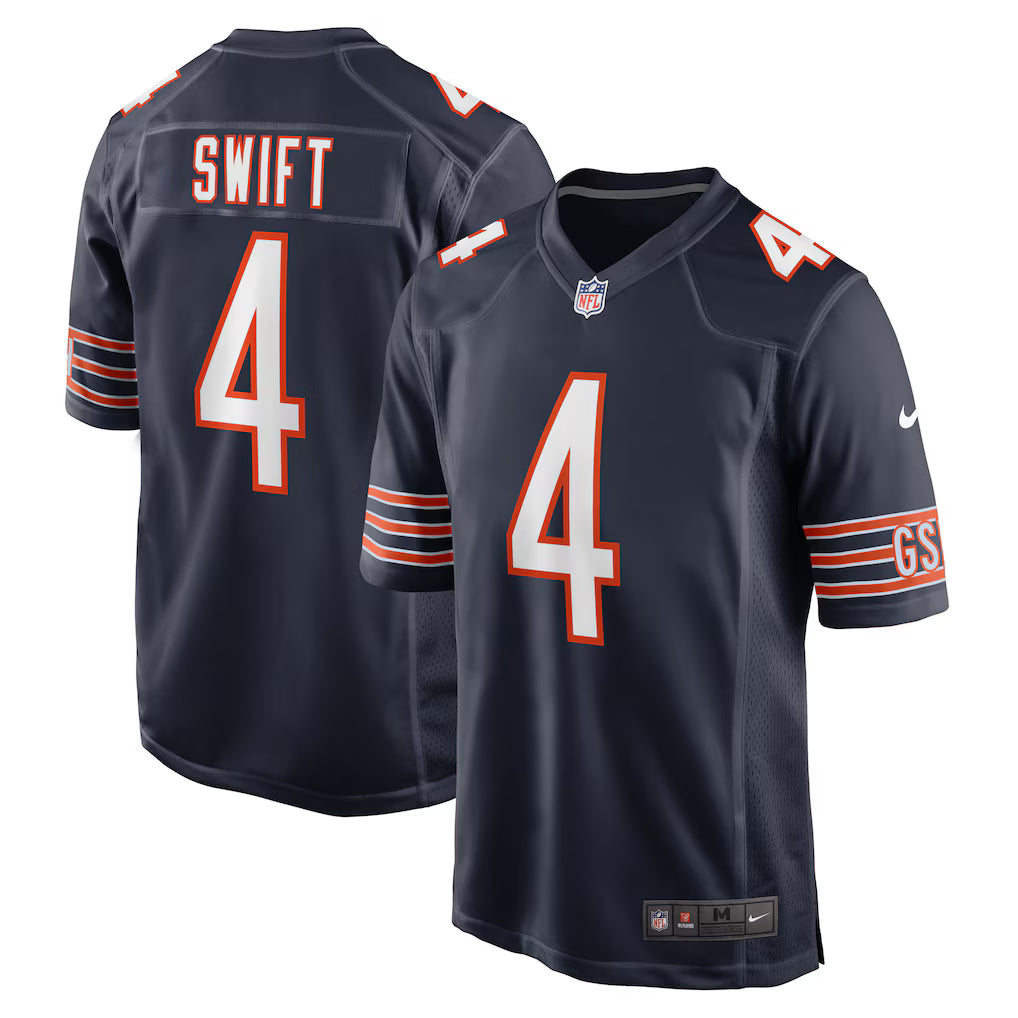 D'Andre Swift Chicago Bears Jersey - Navy football jersey product view 1