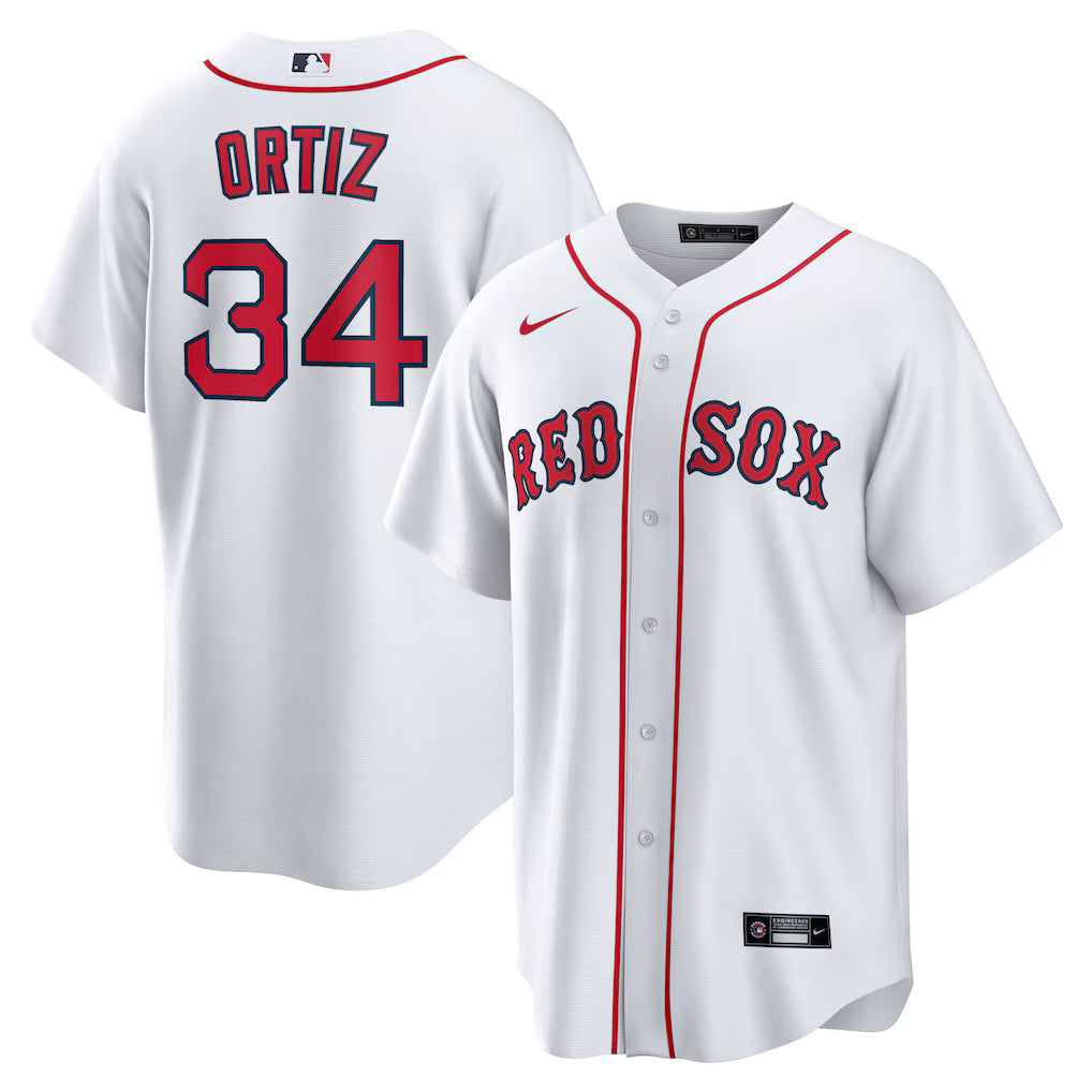 David Ortiz Boston Red Sox Home Player Jersey - White baseball jersey product view 1