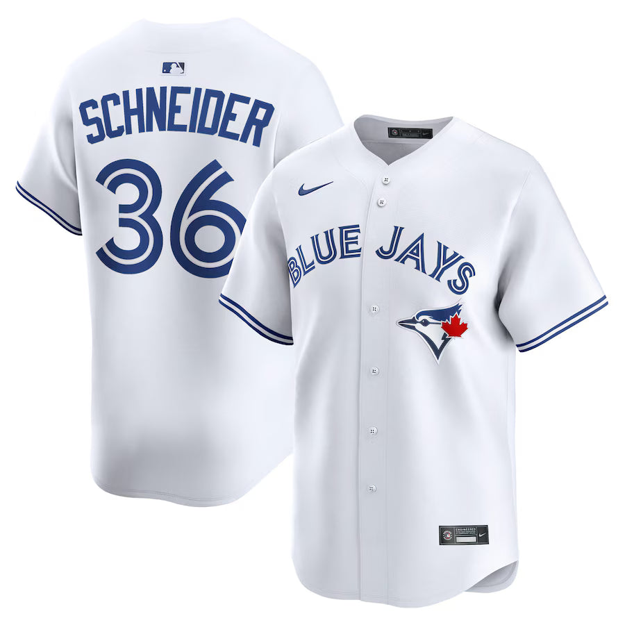 Davis Schneider Toronto Blue Jays Home Jersey - White baseball jersey product view 1