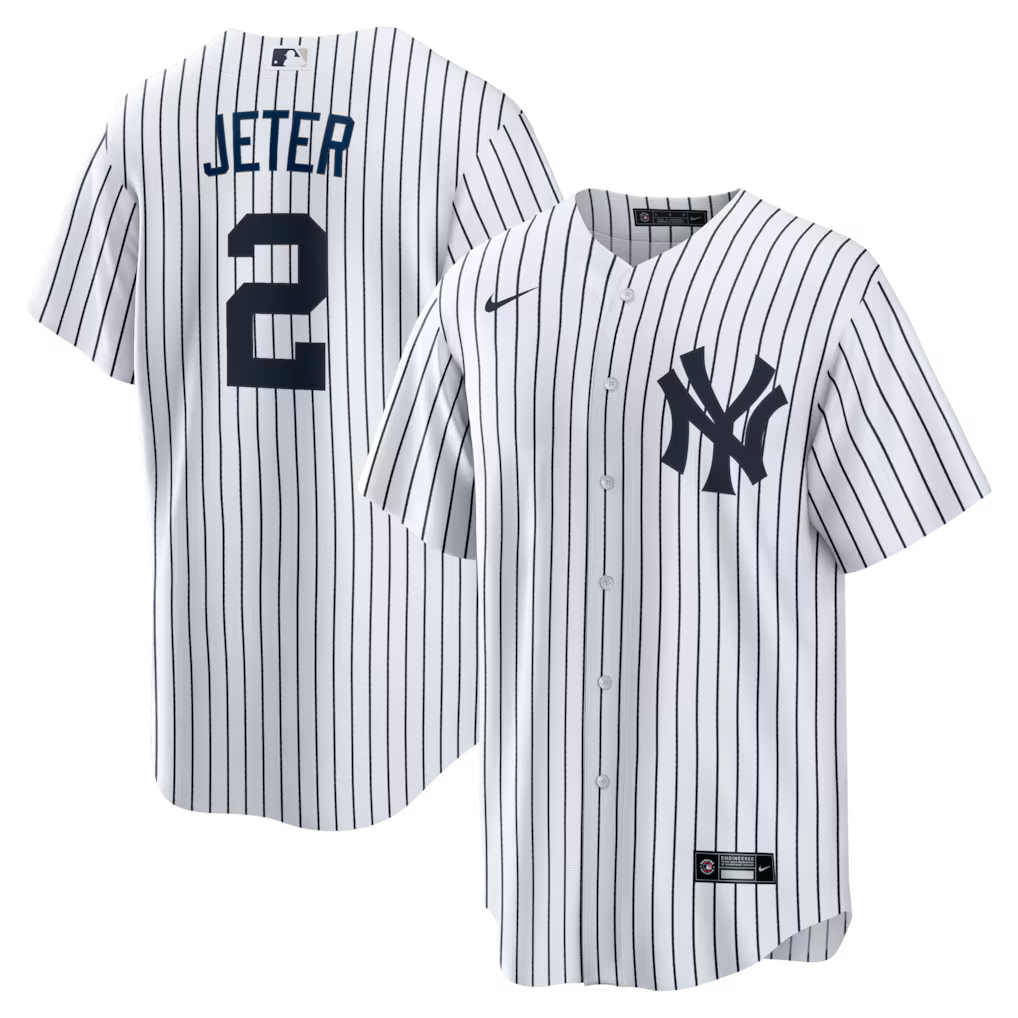 Derek Jeter New York Yankees Home Retired Player Jersey - White baseball jersey product view 1