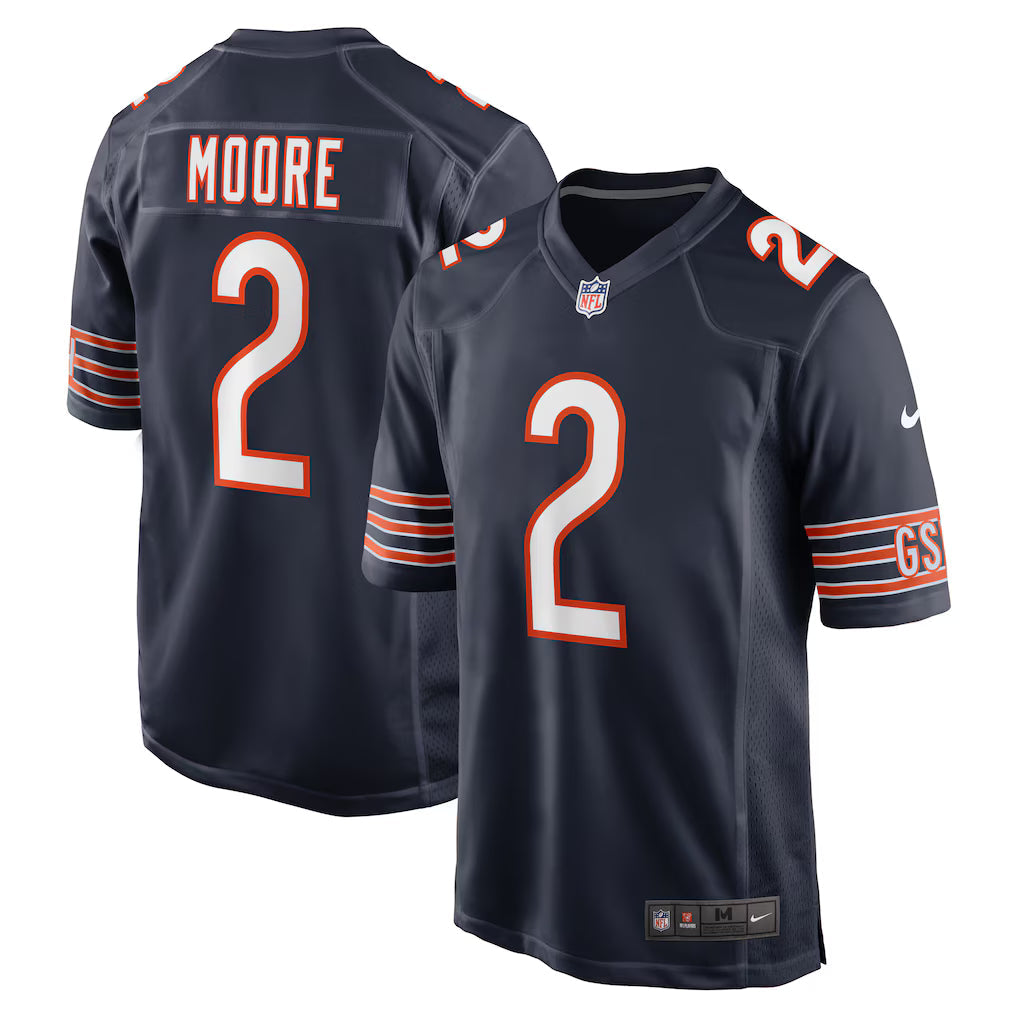 DJ Moore Chicago Bears Jersey - Navy football jersey product view 1