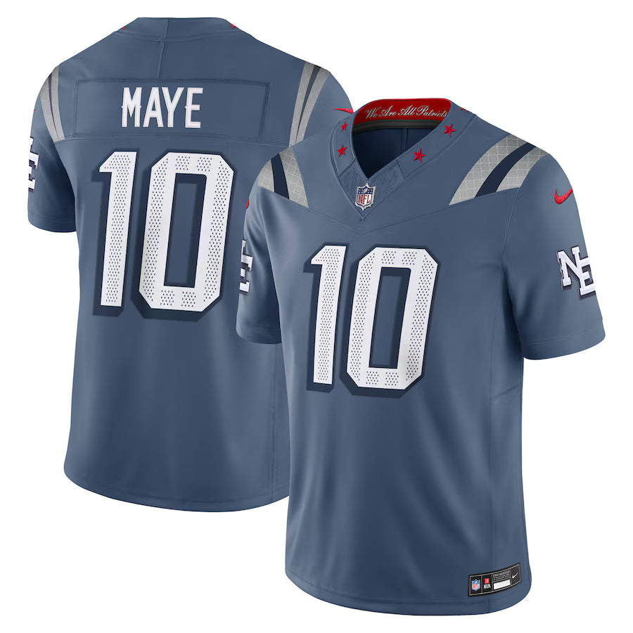Drake Maye New England Patriots 2025 Rivalries Collection Jersey - Storm Blue football jersey product view 1