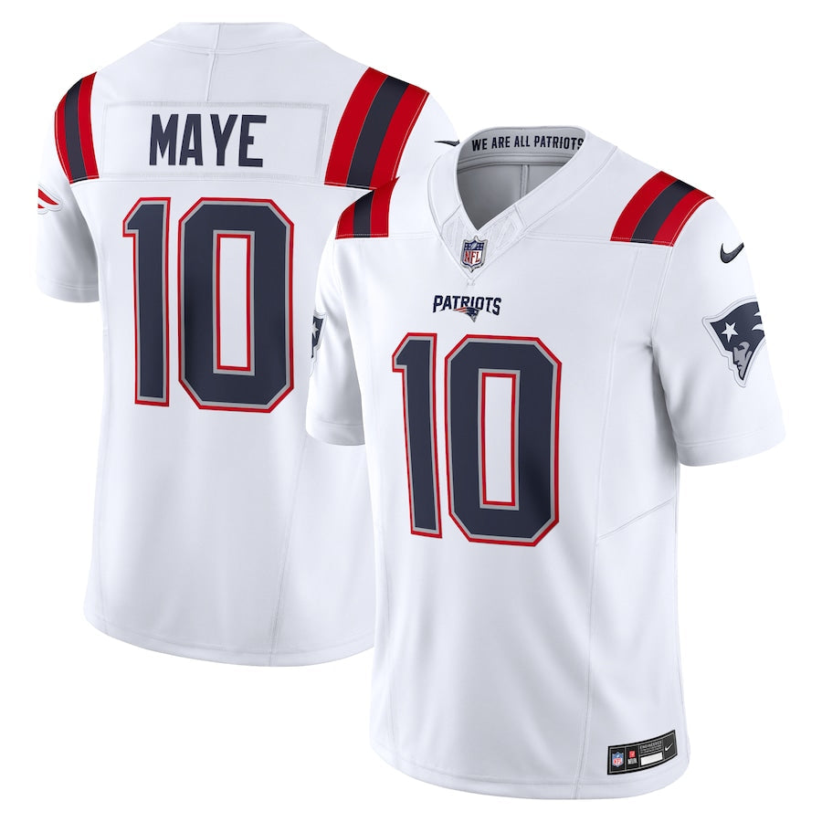 Drake Maye New England Patriots Jersey - White football jersey product view 1