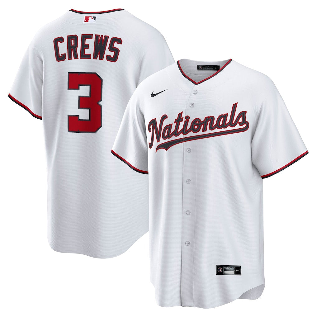 Dylan Crews Washington Nationals Home Jersey - White baseball jersey product view 1