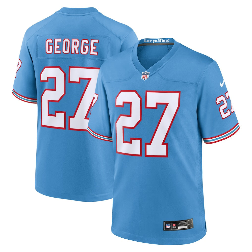 Eddie George Tennessee Titans Retired Player Alternate Jersey - Light Blue football jersey product view 1