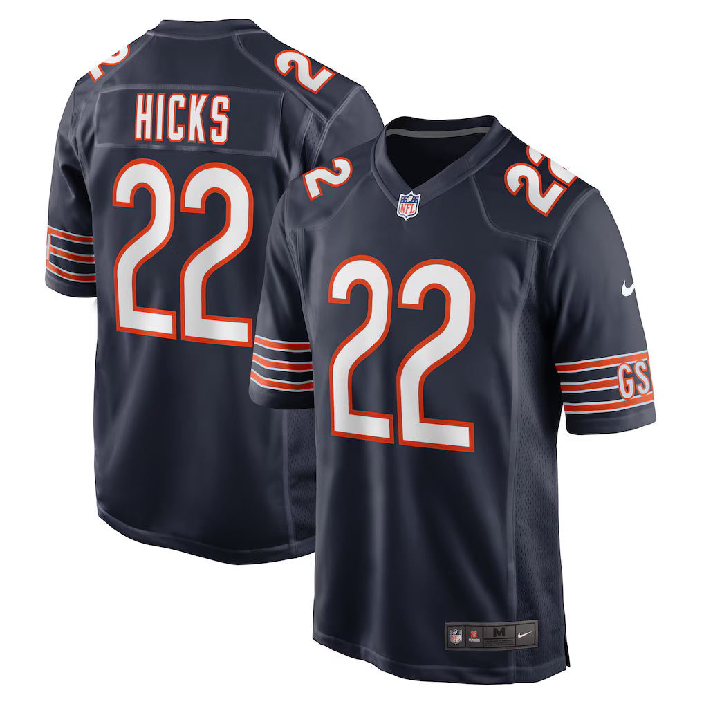 Elijah Hicks Chicago Bears Jersey - Navy football jersey product view 1