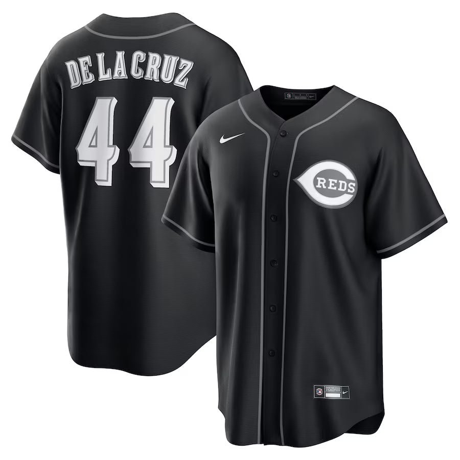 Elly De La Cruz Cincinnati Reds Jersey - Black baseball jersey product view 1
