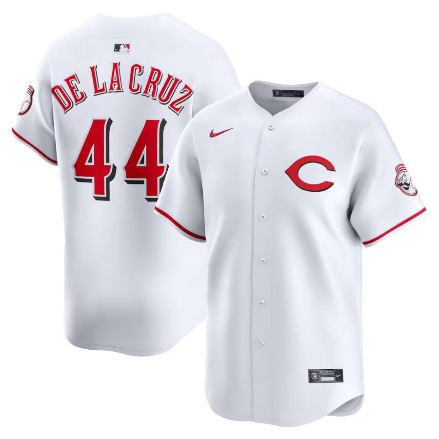 Elly De La Cruz Cincinnati Reds Alternate 2 Jersey - White baseball jersey product view 1