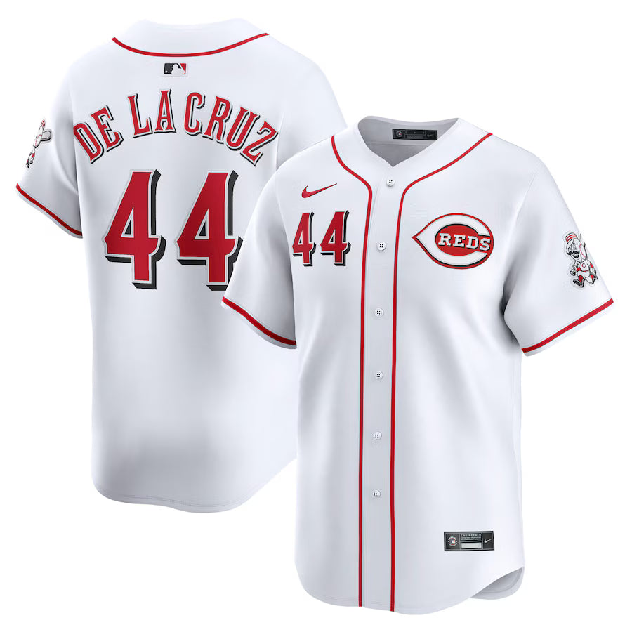 Elly De La Cruz Cincinnati Reds Home Jersey - White baseball jersey product view 1