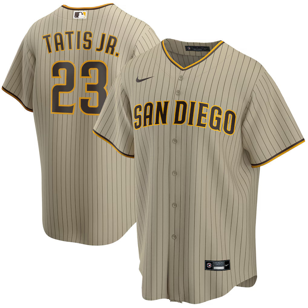 Fernando Tatis Jr. San Diego Padres Alternate Limited Player Jersey - Tan baseball jersey product view 1
