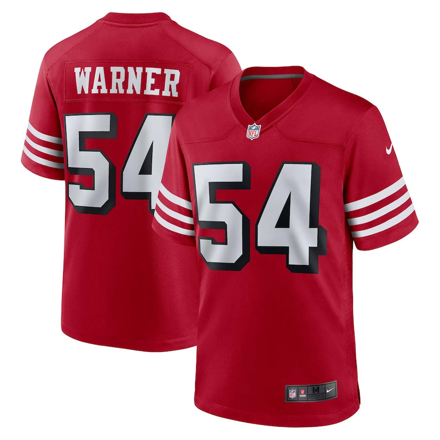 Fred Warner San Francisco 49ers Alternate Jersey - Scarlet football jersey product view 1