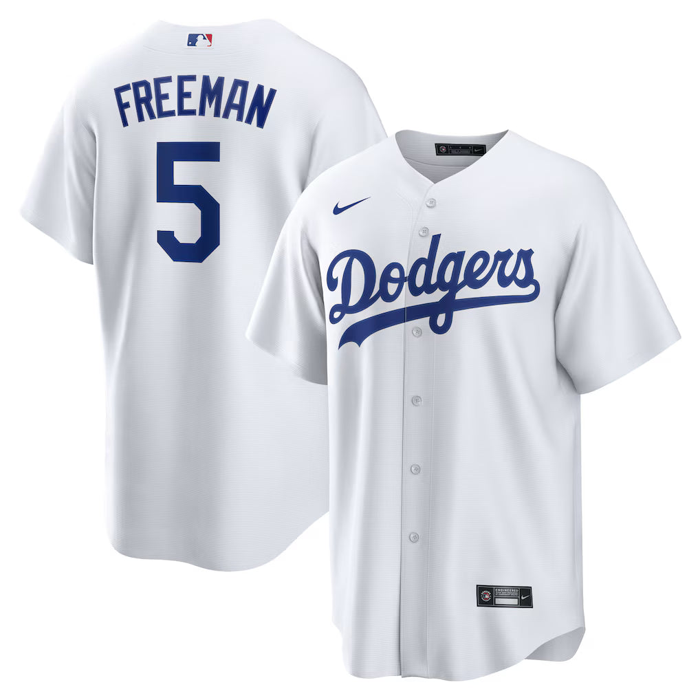 Freddie Freeman Los Angeles Dodgers Home Player Jersey - White baseball jersey product view 1