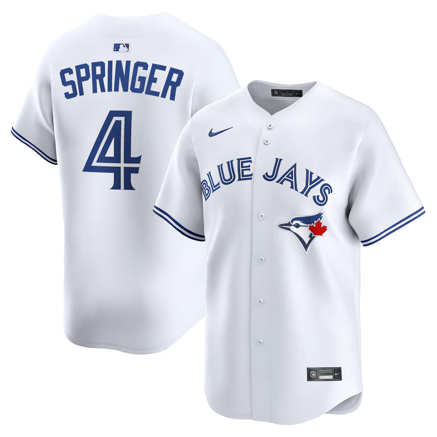 George Springer Toronto Blue Jays Home Jersey - White baseball jersey product view 1