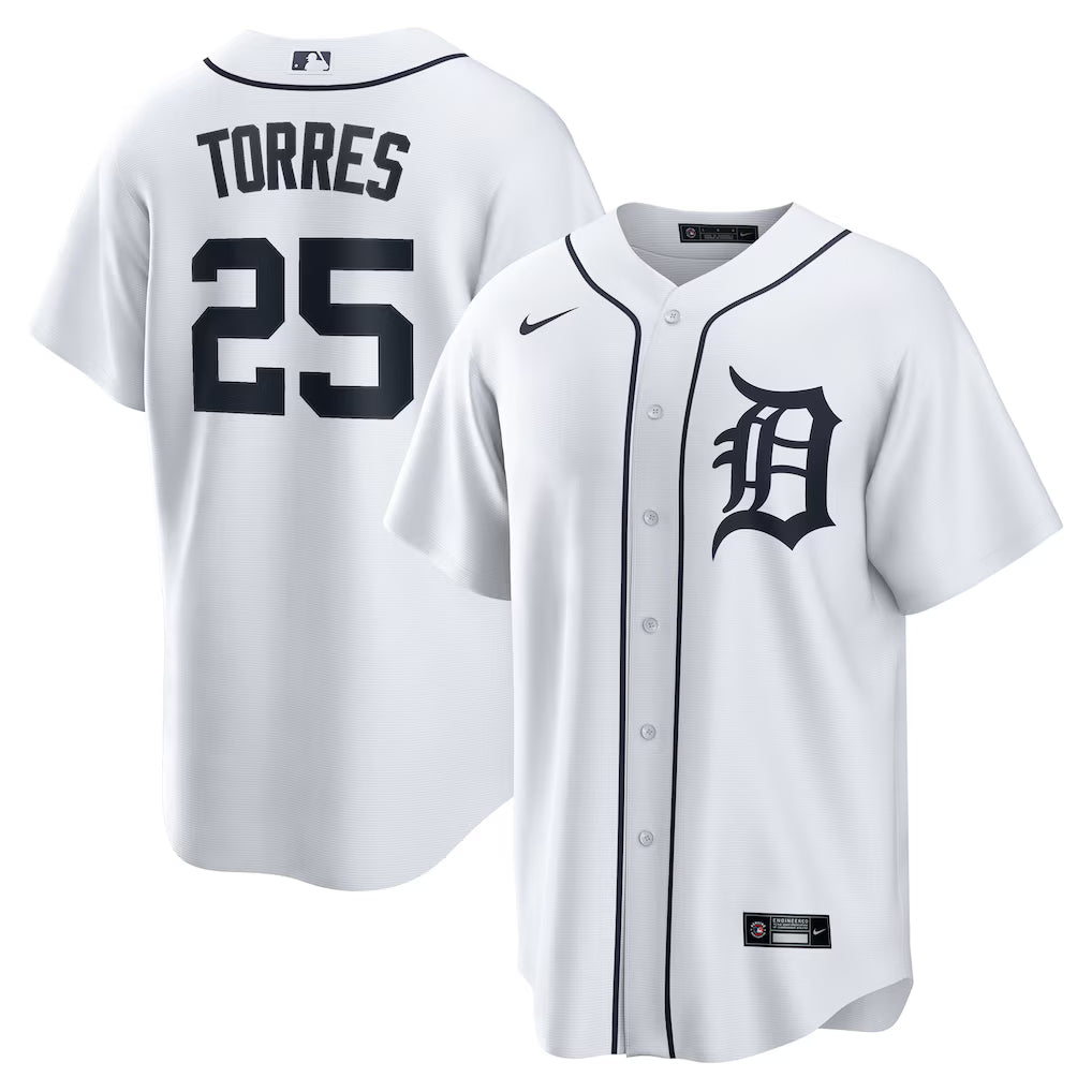Gleyber Torres Detroit Tigers Home Jersey - White baseball jersey product view 1