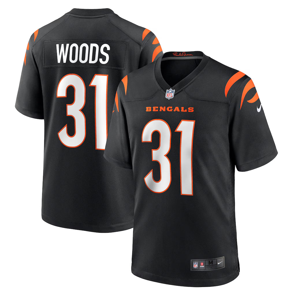 Ickey Woods Cincinnati Bengals Retired Player Jersey - Black football jersey product view 1