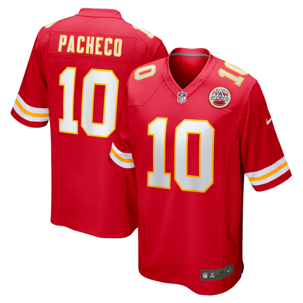 Isiah Pacheco Kansas City Chiefs Jersey - Red football jersey product view 1
