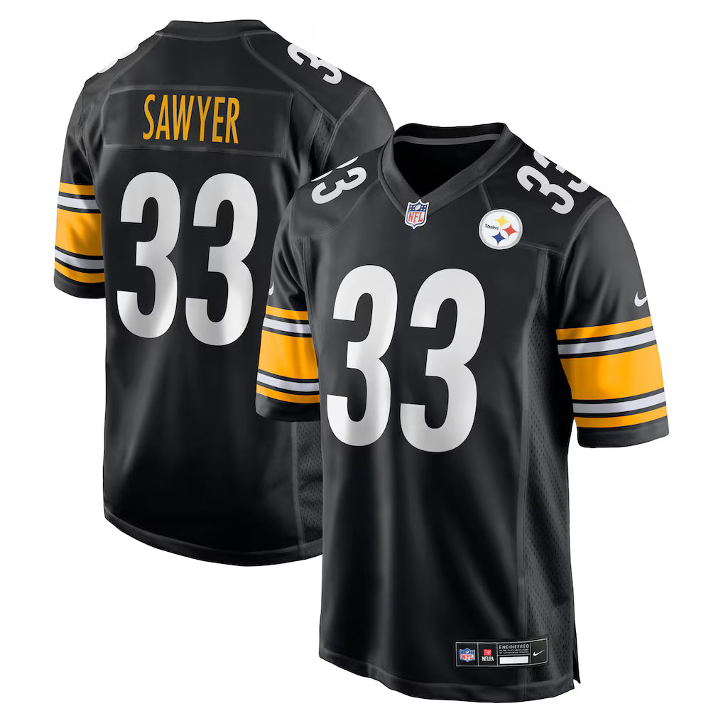 Jack Sawyer Pittsburgh Steelers Jersey - Black football jersey product view 1