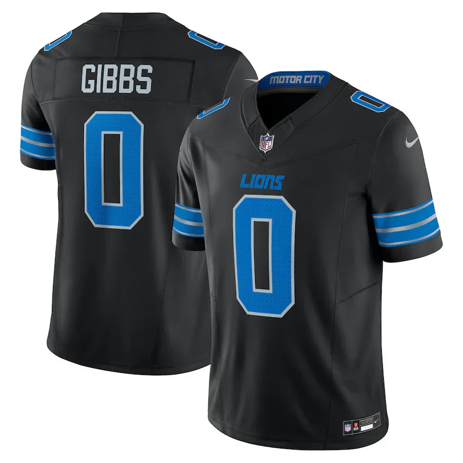 Jahmyr Gibbs Detroit Lions Alternate Jersey - Black football jersey product view 1