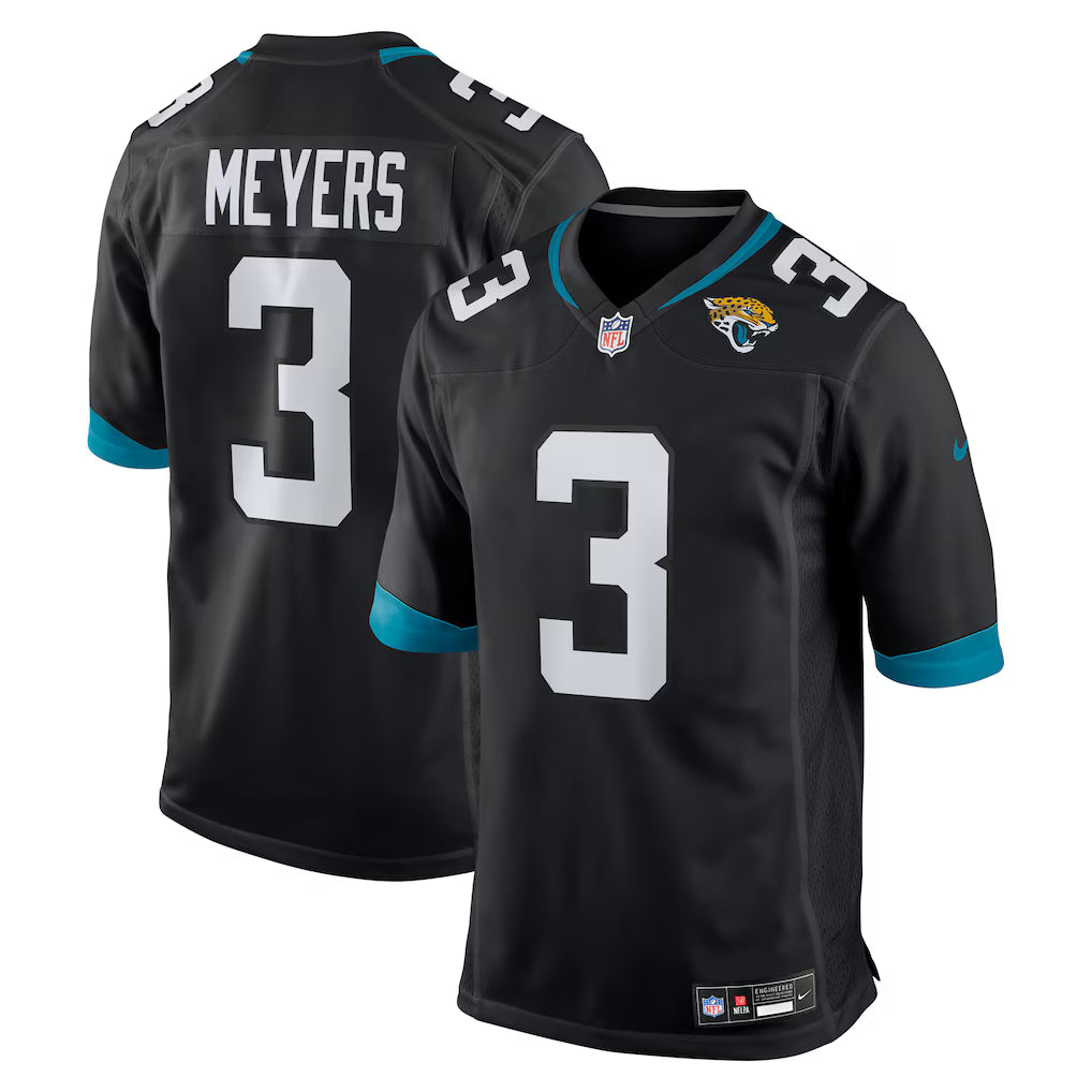 Jakobi Meyers Jacksonville Jaguars Alternate Jersey - Black football jersey product view 1