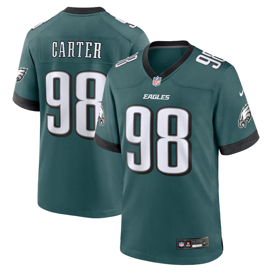 Jalen Carter Philadelphia Eagles Jersey - Midnight Green football jersey product view 1