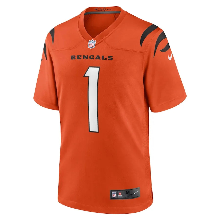 Ja'Marr Chase Cincinnati Bengals Jersey - Orange football jersey product view 2