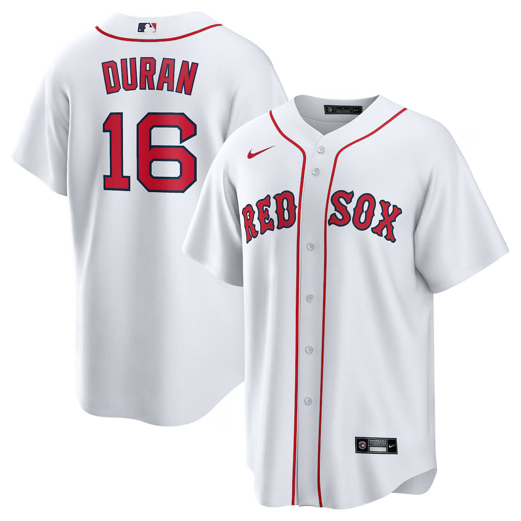 Jarren Duran Boston Red Sox Home Player Jersey - White baseball jersey product view 1