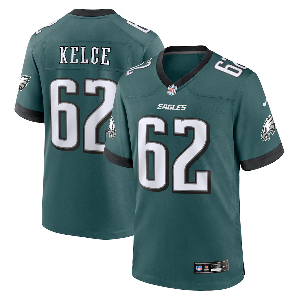 Jason Kelce Philadelphia Eagles Jersey - Midnight Green football jersey product view 1