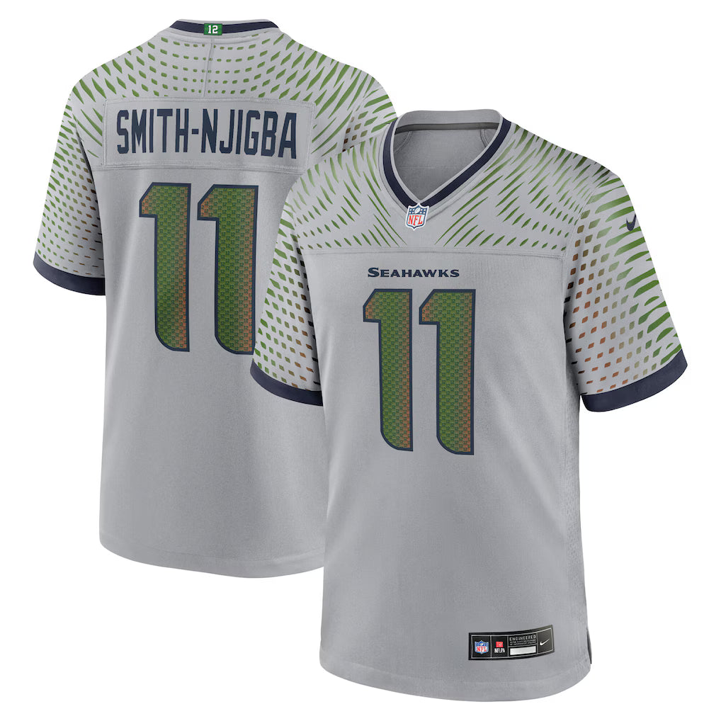 Jaxon Smith-Njigba Seattle Seahawks 2025 Rivalries Collection Jersey - Wolf Grey football jersey product view 1