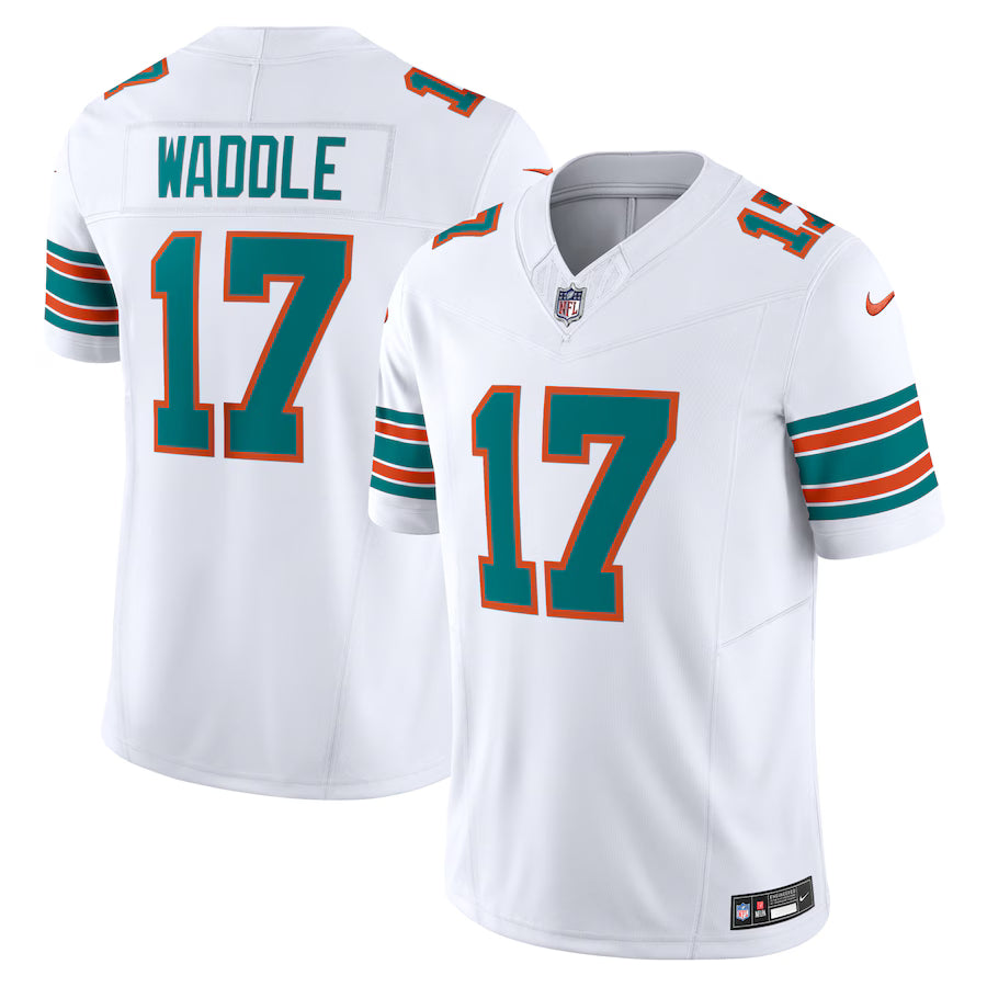 Jaylen Waddle Miami Dolphins Jersey - White football jersey product view 1