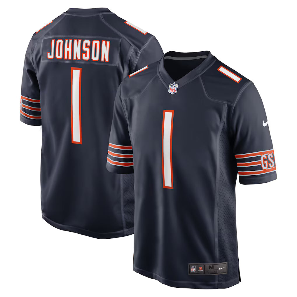Jaylon Johnson Chicago Bears Jersey - Navy football jersey product view 1