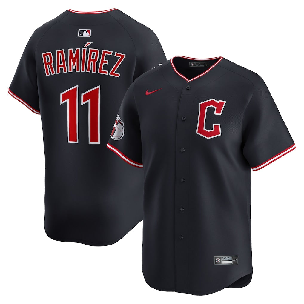 José Ramírez Cleveland Guardians Alternate Jersey - Navy baseball jersey product view 1