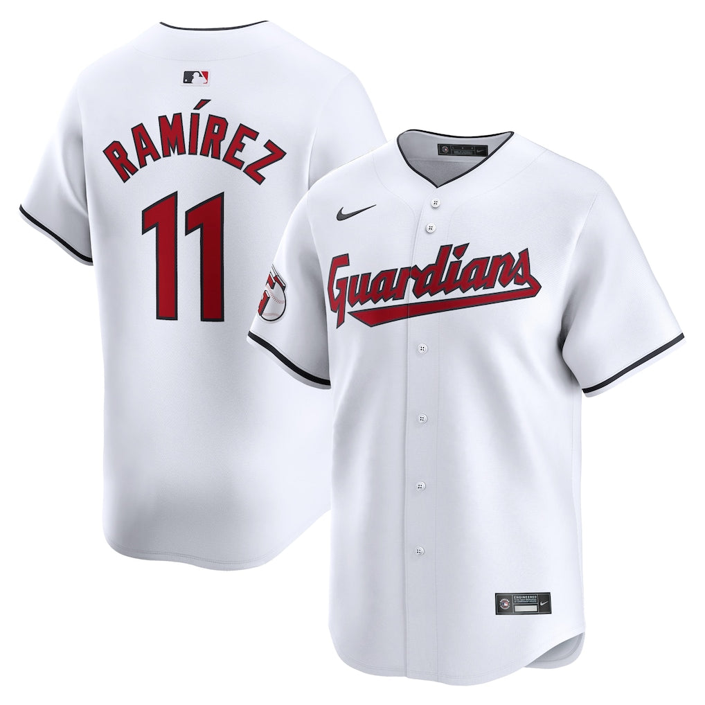 Jose Ramirez Cleveland Guardians Home Jersey - White baseball jersey product view 1