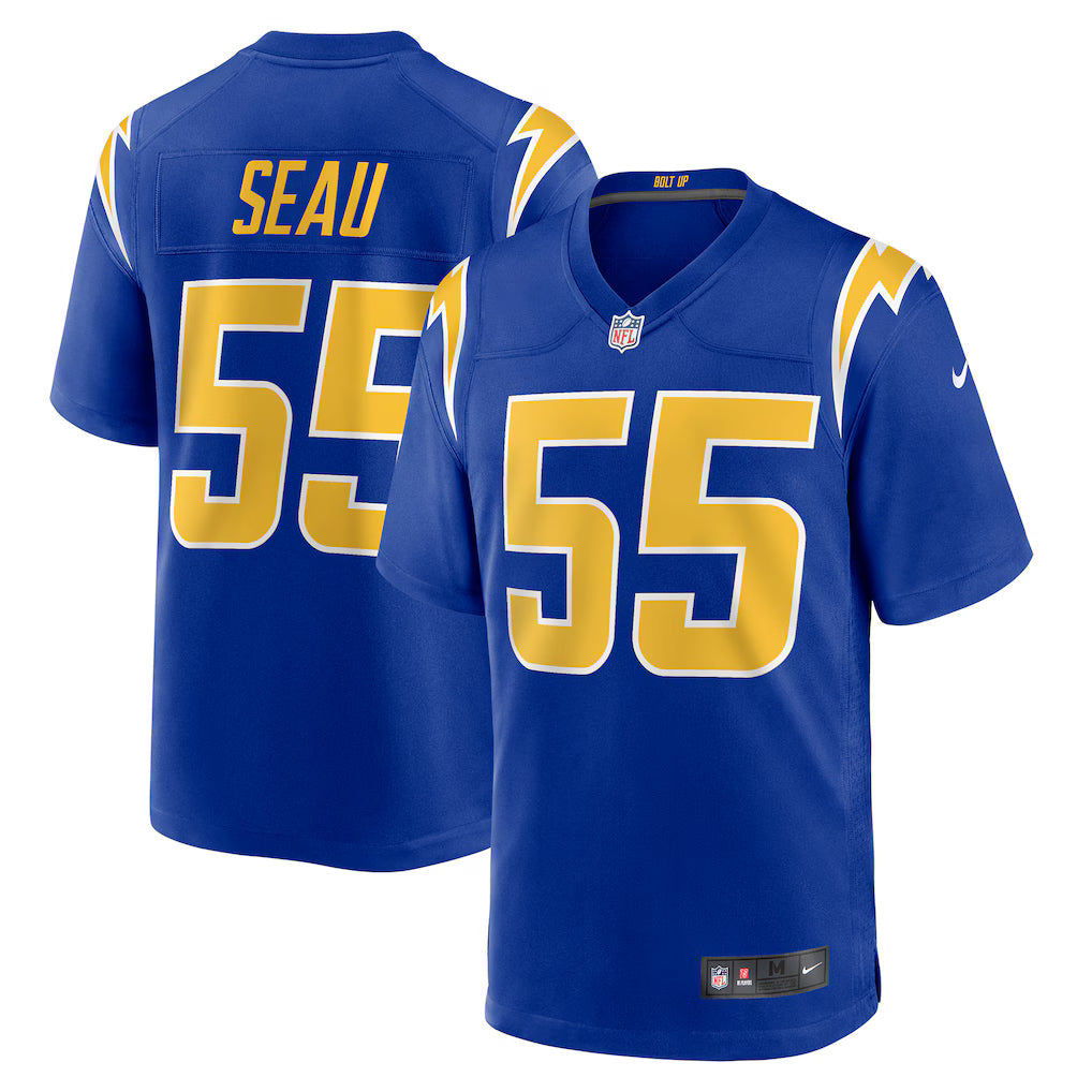 Junior Seau Los Angeles Chargers Retired Player Alternate Jersey - Royal football jersey product view 1