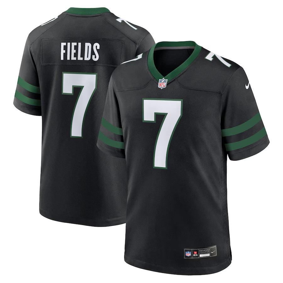 Justin Fields New York Jets Jersey - Legacy Black football jersey product view 1