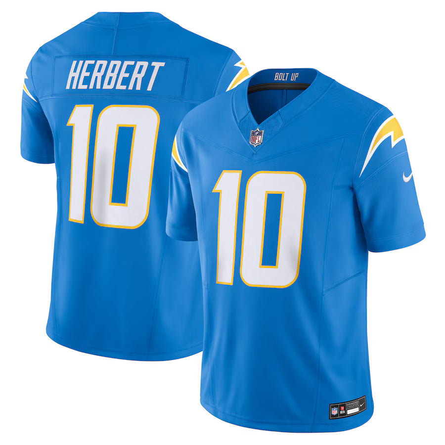 Justin Herbert Los Angeles Chargers Jersey - Powder Blue football jersey product view 1