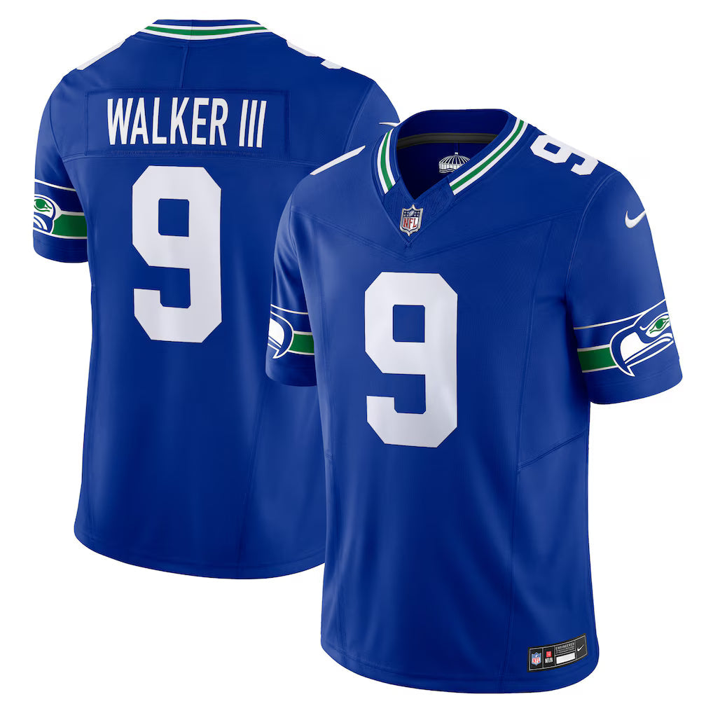 Kenneth Walker III Seattle Seahawks Jersey - Royal football jersey product view 1