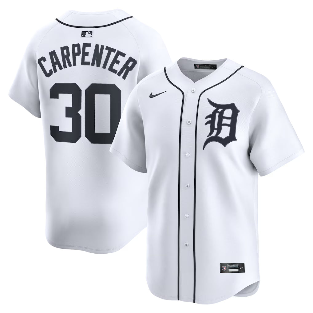 Kerry Carpenter Detroit Tigers Home Jersey - White baseball jersey product view 1