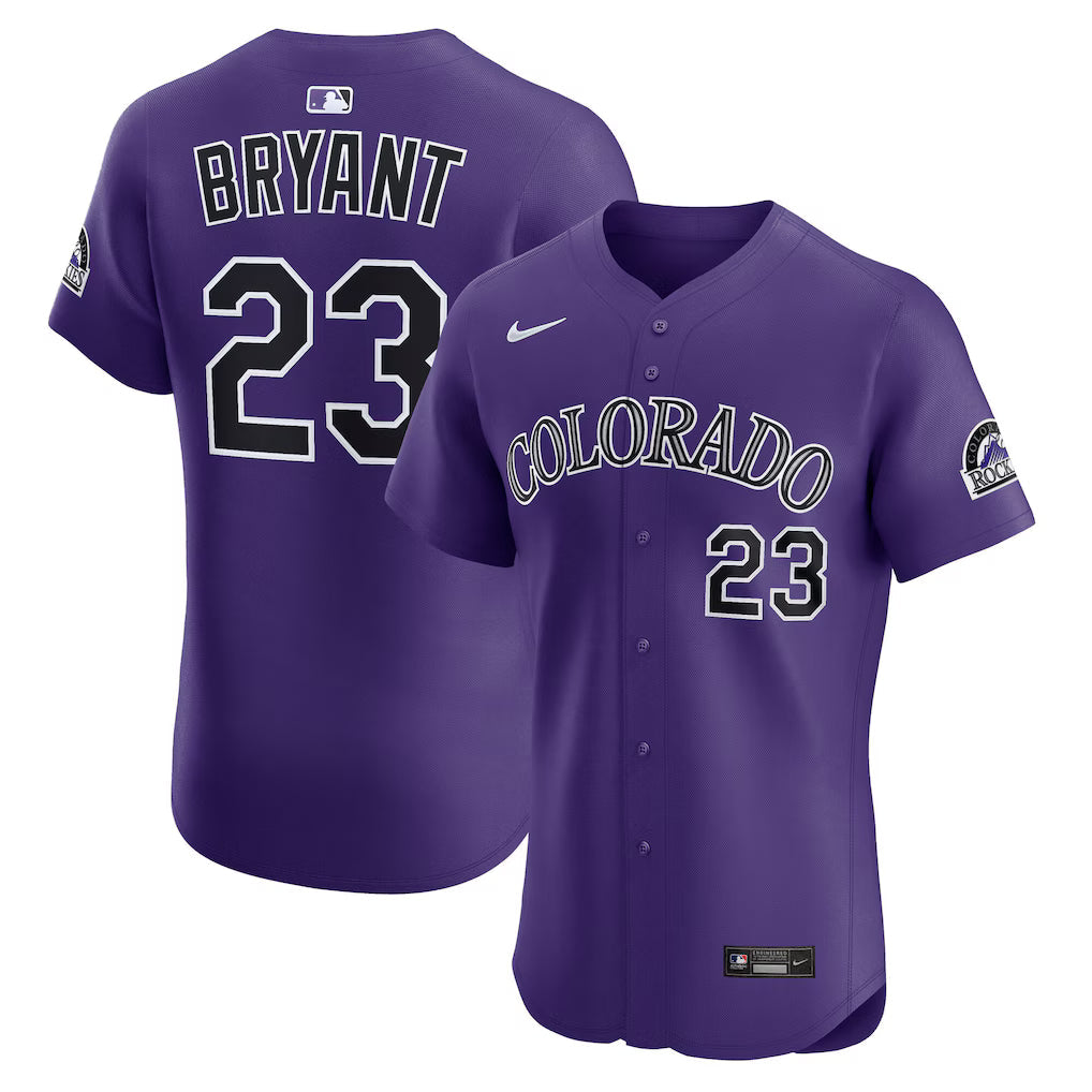 Kris Bryant Colorado Rockies Alternate Jersey - Purple baseball jersey product view 1