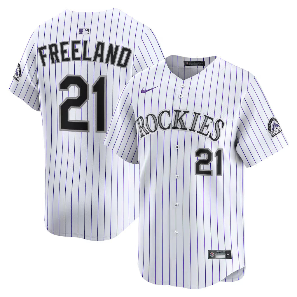 Kyle Freeland Colorado Rockies Home Jersey - White baseball jersey product view 1