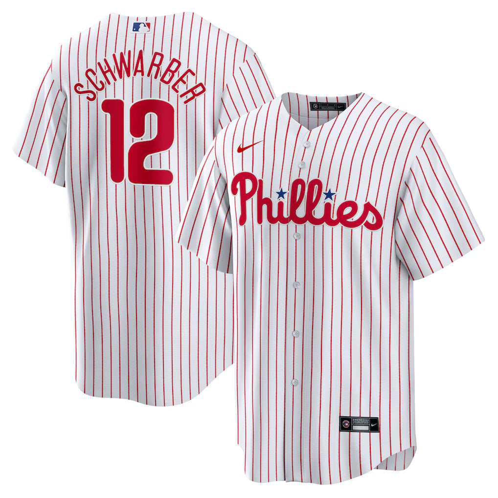 Kyle Schwarber Philadelphia Phillies Jersey - White baseball jersey product view 1