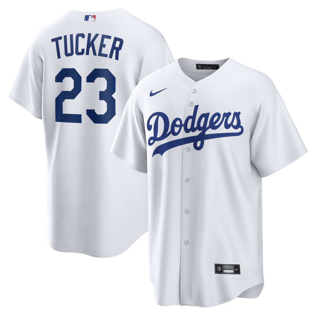 Kyle Tucker Los Angeles Dodgers Home Jersey - White baseball jersey product view 1