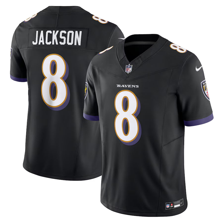 Lamar Jackson Baltimore Ravens Jersey - Black football jersey product view 1