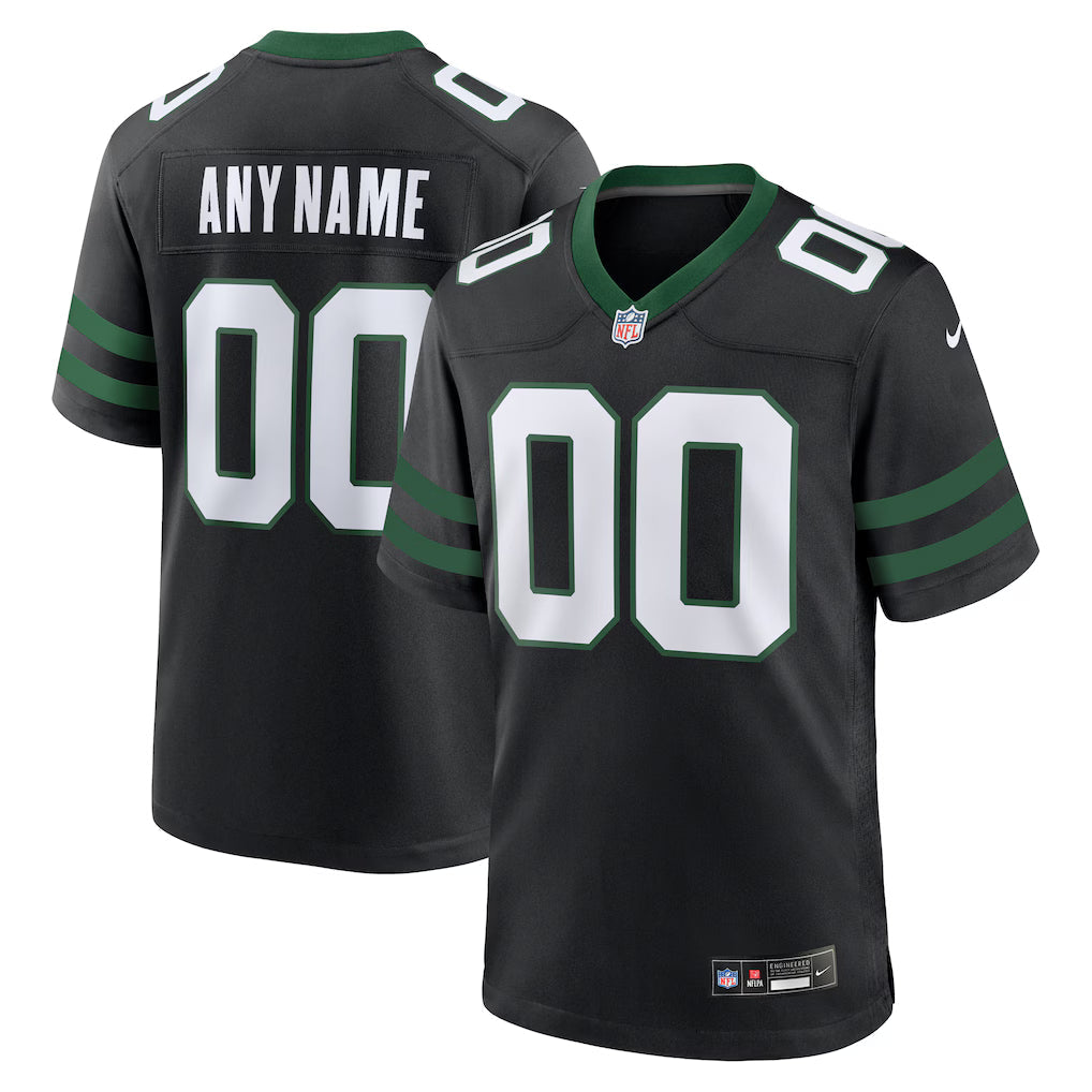 Custom New York Jets Alternate Jersey - Legacy Black football jersey product view 1