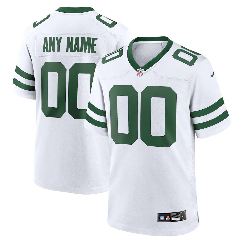 Custom New York Jets Jersey - Legacy White football jersey product view 1