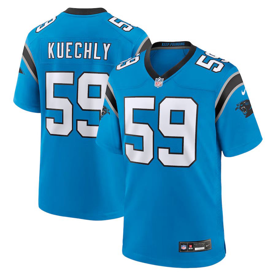 Luke Kuechly Carolina Panthers Retired Player Alternate Jersey - Blue football jersey product view 1