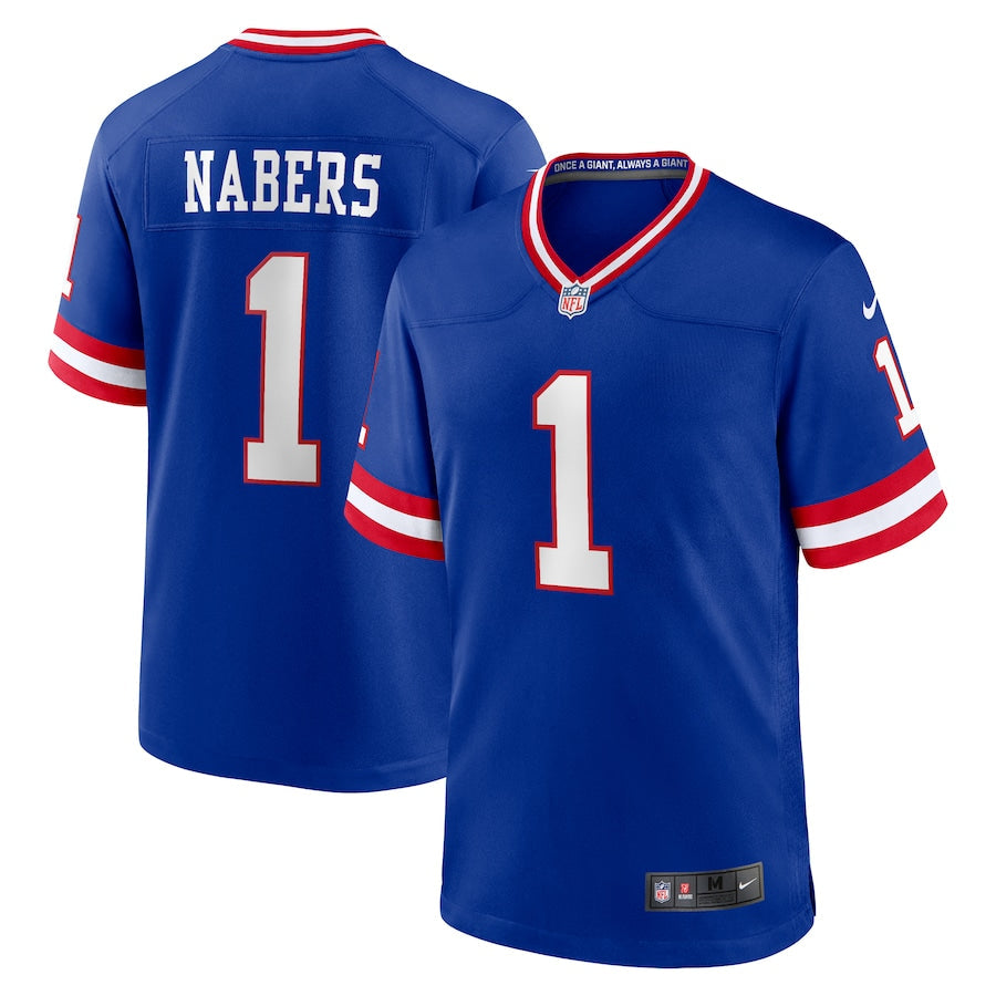 Malik Nabers New York Giants Alternate Jersey - Royal Blue football jersey product view 1