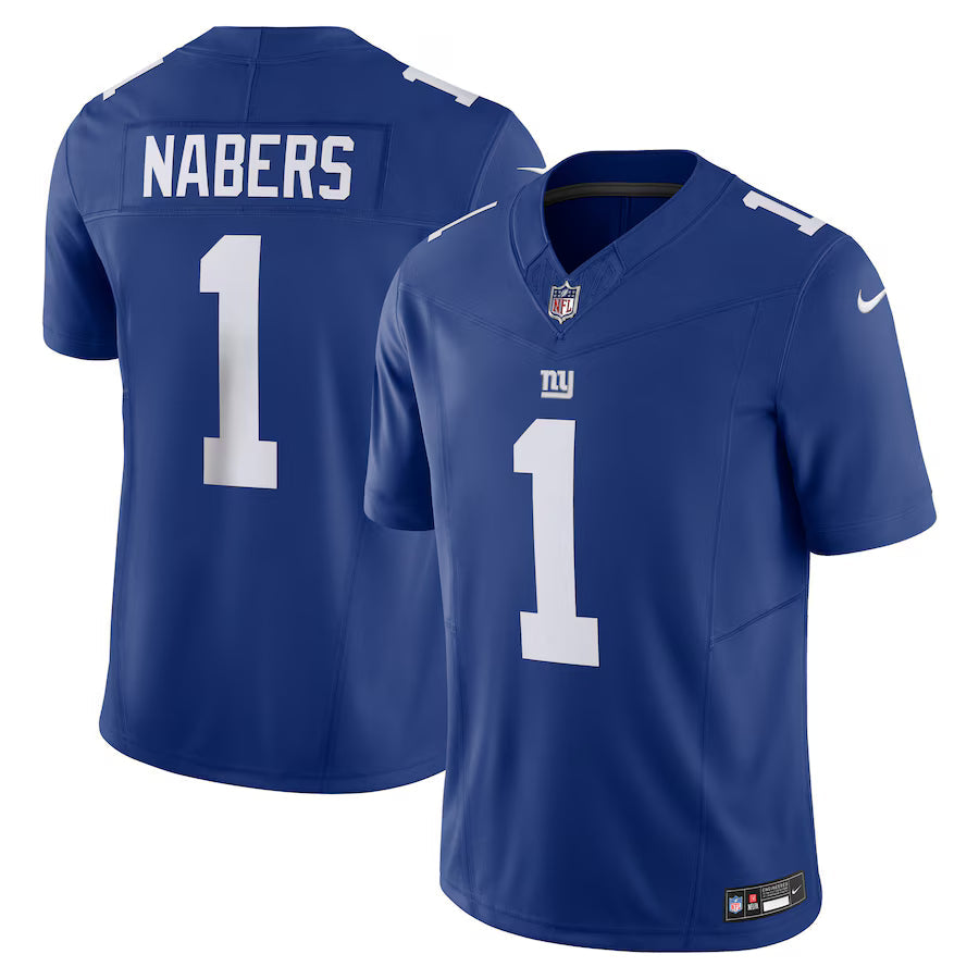 Malik Nabers New York Giants Jersey - Royal Blue football jersey product view 1