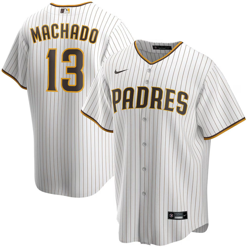 Manny Machado San Diego Padres Home Player Jersey - White baseball jersey product view 1