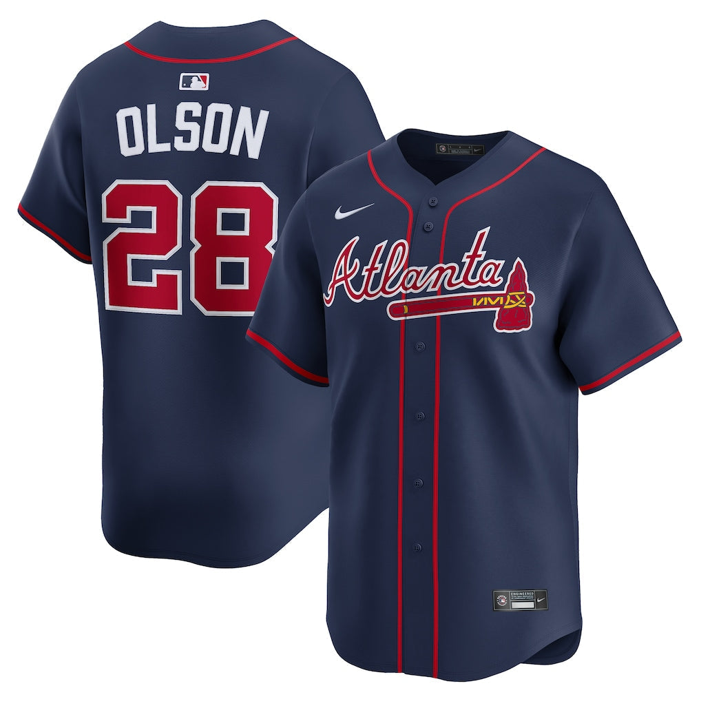 Matt Olson Atlanta Braves Alternate Limited Jersey - Navy baseball jersey product view 1